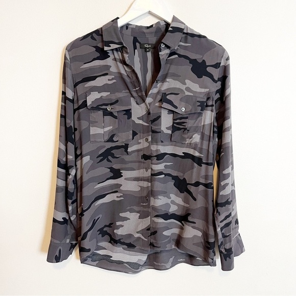 BOGO! Rails Rhett Charcoal Camo Button Front Shirt XS - Picture 4 of 11